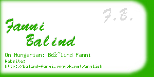 fanni balind business card